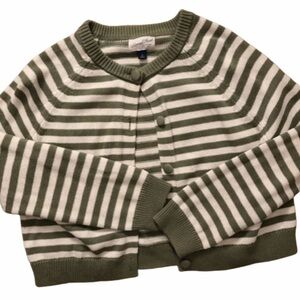 Universal Thread Olive Green and White Striped Cardigan